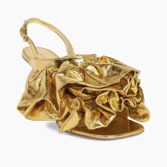 Dries Van Noten 95MM Metallic Leather Sandals size 36 - Picture 2 of 15